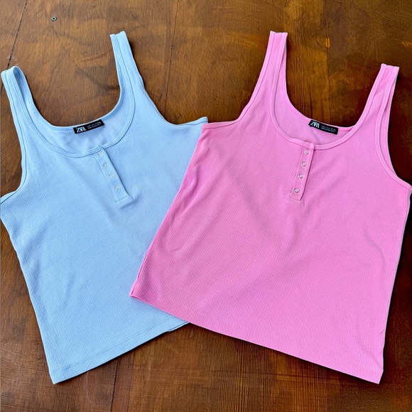 Zara Tops - Zara Large Button Ribbed Tank top Bundle